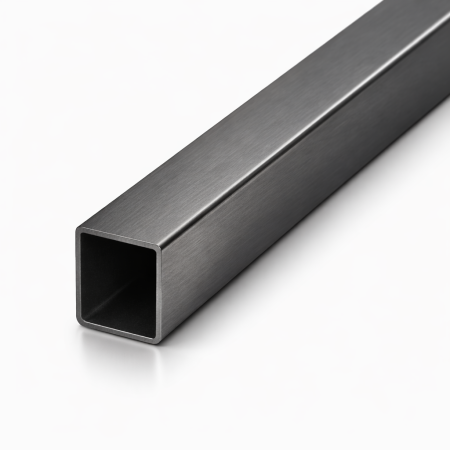 Труба 15х15х1мм, длина 3000мм, нержавеющая сталь, брашированный графит